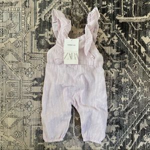 Zara Baby Girl Ruffle Cotton Jumpsuit Overalls
